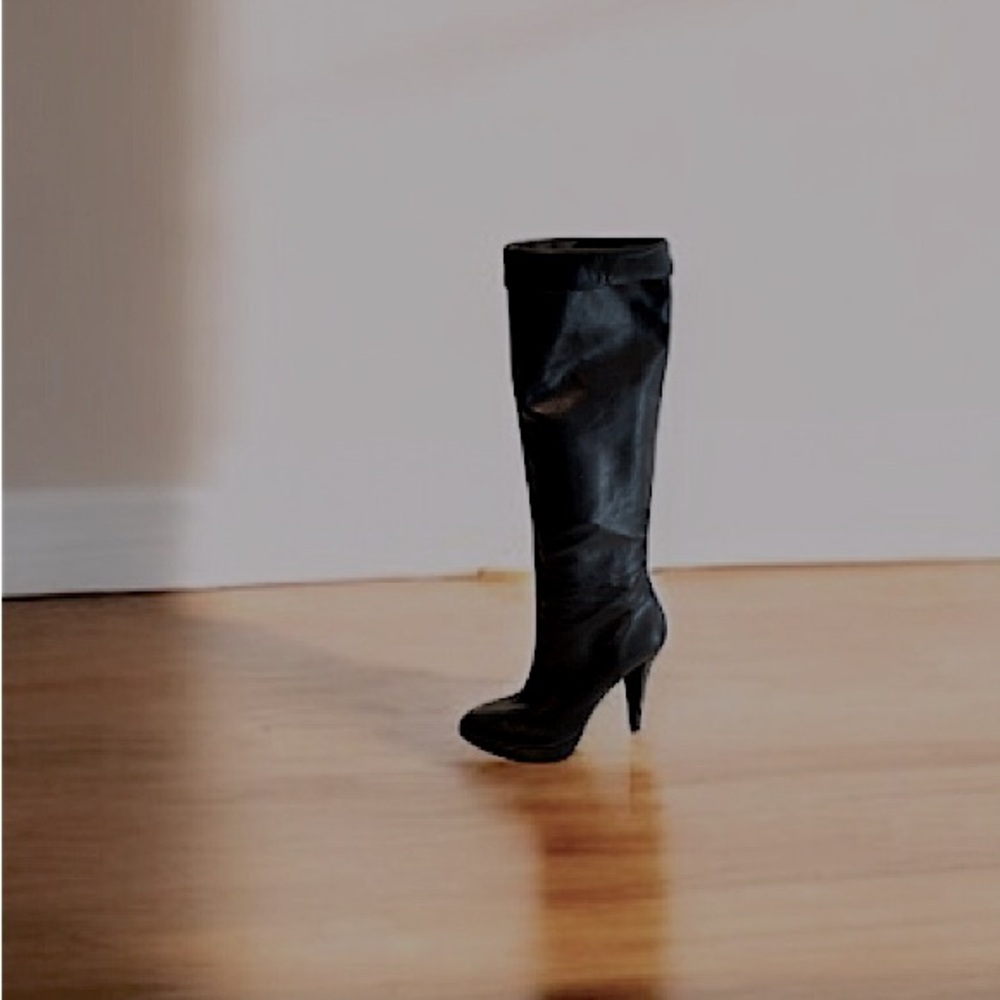 Belle Sigerson Morrison Black Leather Pointy Almond Toe Knee-high Platform Boot